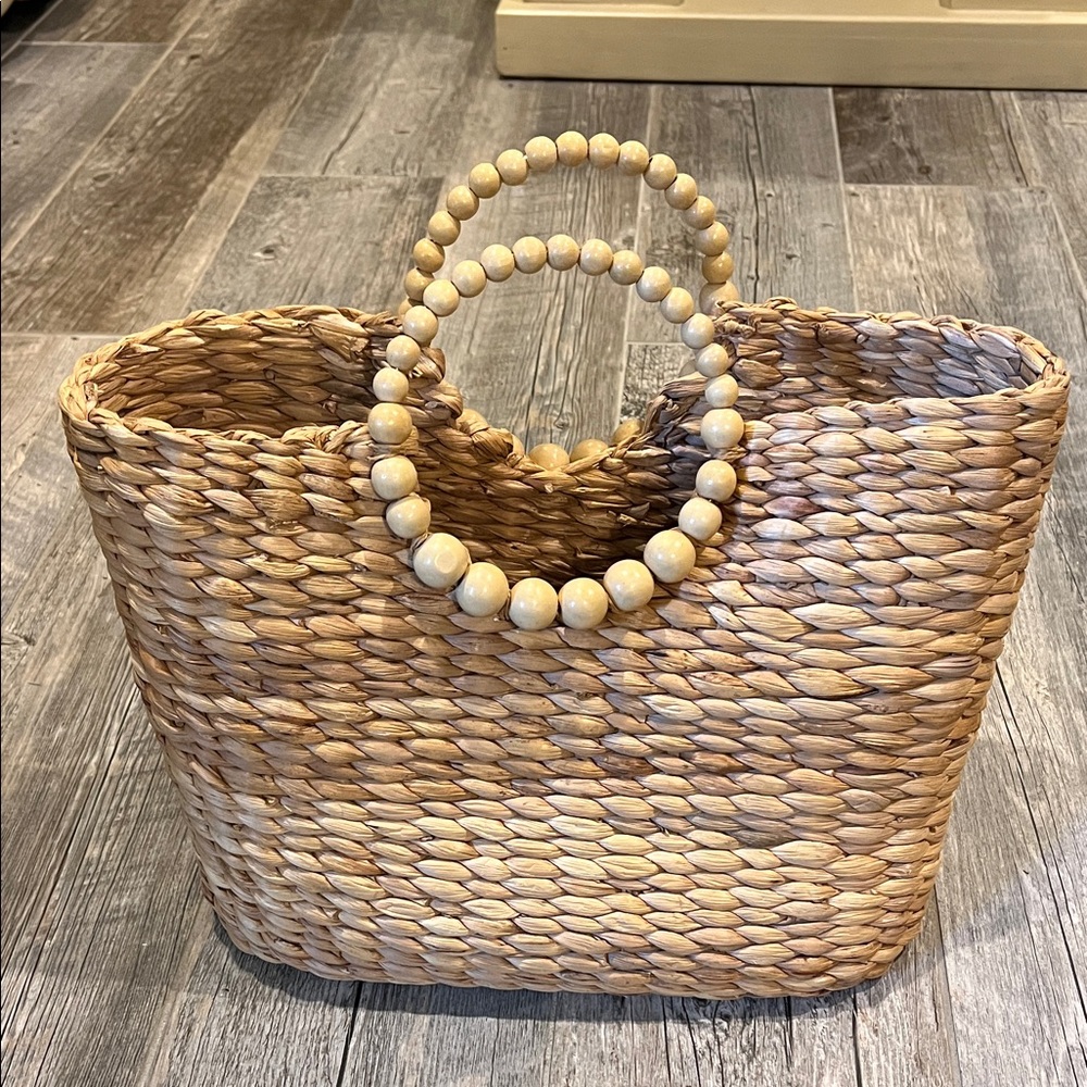 Target A New Day Circle Handle Natural Woven Straw Beach Tote Bag New